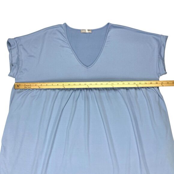 Charlotte Avery Dress Sz XL Blue Short Sleeve V Neck Oversize Comfy Loungewear - Picture 9 of 16
